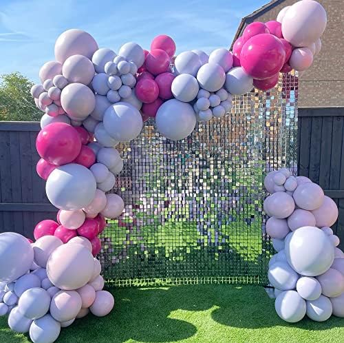 24 Panels Shimmer Wall Backdrops, Square Sequins Backdrops with 6D Effect, Large Photo backdrops for Birthday, alternate view