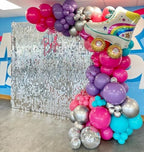 24 Panels Shimmer Wall Backdrops, Square Sequins Backdrops with 6D Effect, Large Photo backdrops for Birthday, alternate view