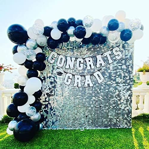 24 Panels Shimmer Wall Backdrops, Square Sequins Backdrops with 6D Effect, Large Photo backdrops for Birthday, alternate view