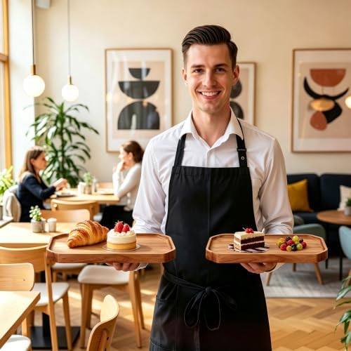 24 Pcs 10 x 5 Inch Wooden Serving Platter Bulk Acacia Wood Platters in 10 x 5 Inch in Brown, alternate view 6