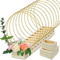 24 Pcs 12 Inches Metal Floral Hoop Centerpiece with Tables Stand