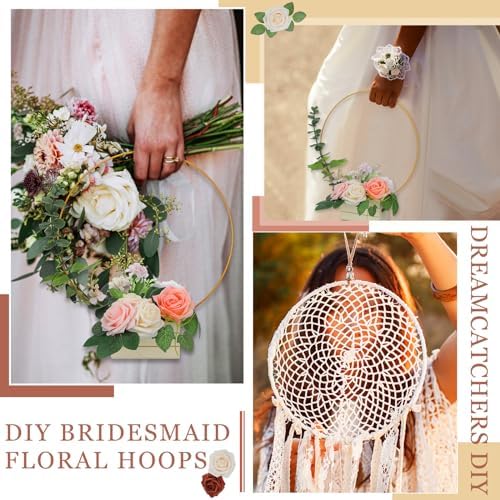 24 Pcs 12 Inches Metal Floral Hoop Centerpiece with Tables Stand, alternate view 6