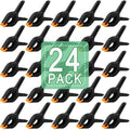 24 PCS 3.5" Heavy Duty Plastic Spring Clamps, Black Spring Clips for Backdrops, Craft Projects, Woodworking