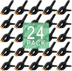 24 PCS 3.5" Heavy Duty Plastic Spring Clamps, Black Spring Clips for Backdrops, Craft Projects, Woodworking