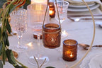 24 Pcs Amber Votive Tealight Candle Holders, Fall Christmas Decorations in Amber, alternate view 2
