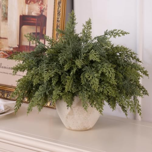 24 Pcs Artificial Lifelike Touch Christmas Cedar Branches for Vase Decor, alternate view 4