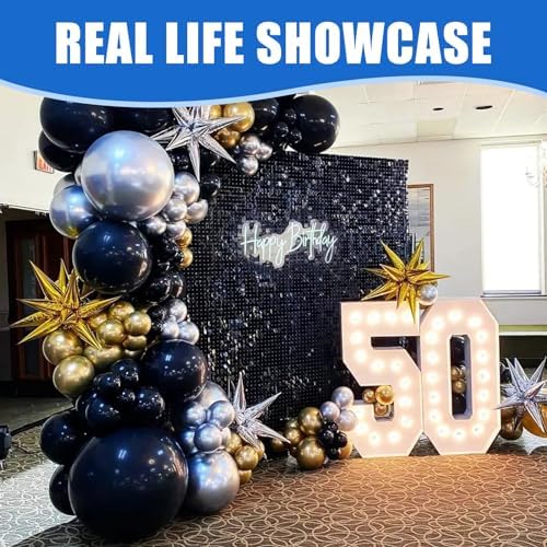 24 Pcs Black Shimmer Wall Backdrop Panels for Party Decoration, alternate view 5