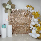 24 Pcs Champagne Gold Shimmer Wall Backdrop for Party Decoration, alternate view 4