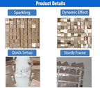 24 Pcs Champagne Gold Shimmer Wall Backdrop for Party Decoration, alternate view 5