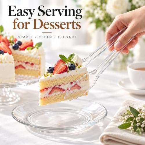 24 Pcs Clear Plastic Serving Utensils Set, Serving Spoons For Buffet in Transparent, alternate view 4