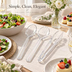 24 Pcs Clear Plastic Serving Utensils Set, Serving Spoons For Buffet in Transparent, alternate view 5