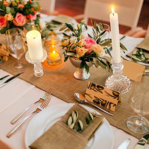 24 Pcs Clear Taper Candle Holders 4'' Tall Glass Candlestick Holders Bulk Crystal Decorative Stand Wedding Stick, alternate