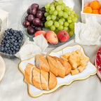 24 Pcs Disposable Paper Serving Trays 9x13 Inch Gold Rim White in 9x13 Inch in White, alternate view 5