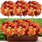 24 Pcs Fall Artificial Flowers for Outdoor Faux Mums, Burnt Orange