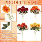 24 Pcs Fall Artificial Flowers for Outdoor Faux Mums, Burnt Orange, alternate view 2