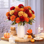 24 Pcs Fall Artificial Flowers for Outdoor Faux Mums, Burnt Orange, alternate view 6