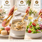 24 Pcs Gold Plastic Serving Utensils Set, Serving Spoons For Buffet in Gold, alternate view 5