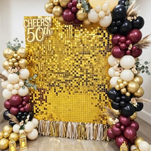 24 Pcs Gold Shimmer Wall Backdrop,4x6 FT for Party in 4x6 FT, alternate view 5