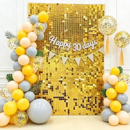 24 Pcs Gold Shimmer Wall Backdrop,4x6 FT for Party in 4x6 FT, alternate view 6