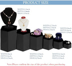 24 Pcs Hexagonal Jewelry Display Risers Acrylic Stands, Black in Black, alternate view 2