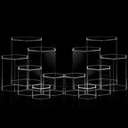 24 Pcs Hexagonal Jewelry Display Risers Acrylic Stands, Clear in Clear
