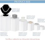24 Pcs Hexagonal Jewelry Display Risers Acrylic Stands, White in White, alternate view 2