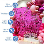 24 Pcs Hot Pink Shimmer Wall Backdrop,4x6 FT for Party in 4x6 FT, alternate view 2