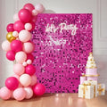 24 Pcs Hot Pink Shimmer Wall Backdrop Panels for Party Decor