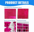 24 Pcs Hot Pink Shimmer Wall Backdrop Panels for Party Decor, alternate view 4