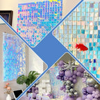 24 Pcs Iridescent Blue Shimmer Wall Backdrop,4x6 FT for Party in 4x6 FT, alternate view 5