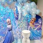 24 Pcs Iridescent Blue Shimmer Wall Backdrop,4x6 FT for Party in 4x6 FT, alternate view 6