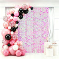 24 Pcs Iridescent Pink Shimmer Wall Backdrop,4x6 FT for Party in 4x6 FT