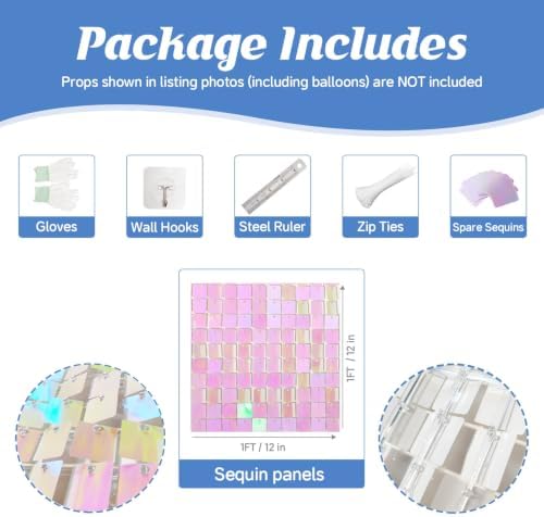 24 Pcs Iridescent Pink Shimmer Wall Backdrop,4x6 FT for Party in 4x6 FT, alternate view 2