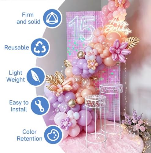 24 Pcs Iridescent Pink Shimmer Wall Backdrop,4x6 FT for Party in 4x6 FT, alternate view 3