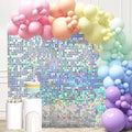 24 Pcs Iridescent Silver Shimmer Wall Backdrop Panels, 4 x 6 FT for Party in 4 x 6 FT in Iridescent Silver