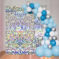 24 Pcs Iridescent Silver Shimmer Wall Backdrop Panels for Party