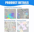 24 Pcs Iridescent Silver Shimmer Wall Backdrop Panels for Party, alternate view 4