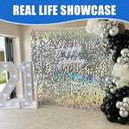 24 Pcs Iridescent Silver Shimmer Wall Backdrop Panels for Party, alternate view 5