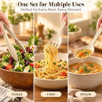 24 Pcs Ivory Plastic Serving Utensils Set, Serving Spoons For Buffet in Beige, alternate view 6