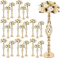 24 Pcs Metal Flower Holders for Centerpieces Wedding Gold 3 Sizes in Gold