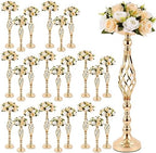 24 Pcs Metal Flower Holders for Centerpieces Wedding Gold 3 Sizes in Gold