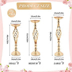 24 Pcs Metal Flower Holders for Centerpieces Wedding Gold 3 Sizes in Gold, alternate view 3