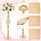 24 Pcs Metal Flower Holders for Centerpieces Wedding Gold 3 Sizes in Gold, alternate view 4