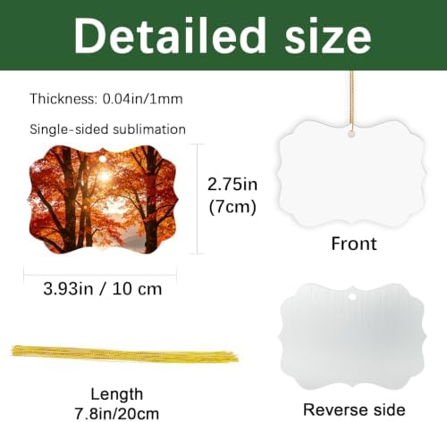 24 pcs Metal Sublimation Ornament Blank, Double Sided Sublimation Ornaments, alternate view 2