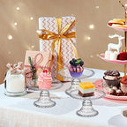 24 Pcs Mini Cake Plate Stand, Plastic Single Cupcake Holder Serving Plate, Clear Small Dessert Display Stand, alternate view