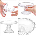 24 Pcs Mini Cake Plate Stand, Plastic Single Cupcake Holder Serving Plate, Clear Small Dessert Display Stand, alternate view