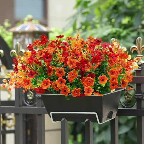 24 Pcs Outdoor Fall Decor, Fall Flowers Artificial for Decoration, Artificial Mums for Outdoors, Fake Faux Mums, alternate
