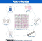 24 Pcs Pink Iridescent Shimmer Wall Backdrop for Party Decoration, alternate view 2