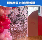 24 Pcs Pink Shimmer Wall Backdrop Panels for Party Decoration, alternate view 4
