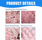 24 Pcs Pink Shimmer Wall Backdrop Panels for Party Decoration, alternate view 5